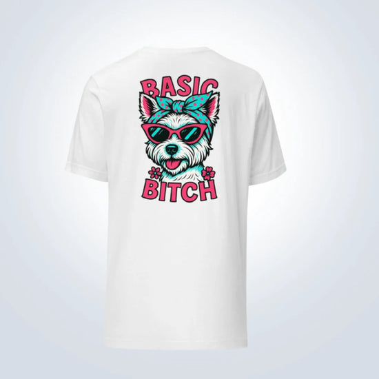 Basic Bitch West Highland Terrier T-Shirt – White – Back View