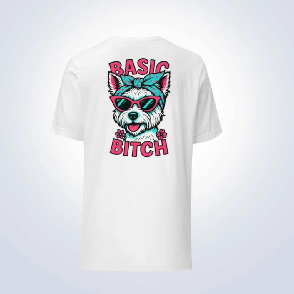 Basic Bitch West Highland Terrier T-Shirt – White – Back View