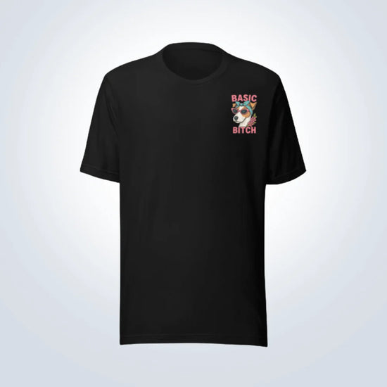 Basic Bitch Fox Terrier T-Shirt – Black – Front View