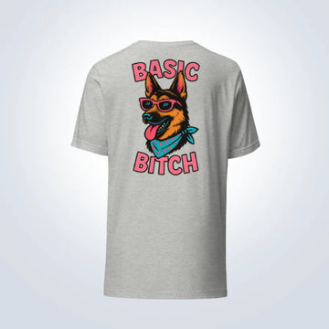 Basic Bitch German Shepherd T-Shirt – Grey – Back View