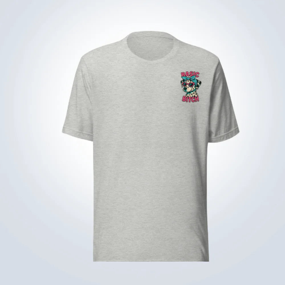 Basic Bitch Dalmatian T-Shirt – Grey – Front View
