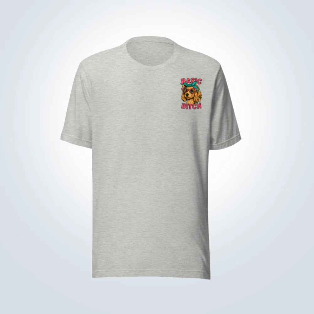 Basic Bitch Spoodle T-Shirt – Grey – Front View