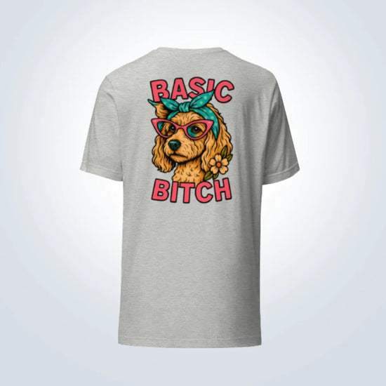 Basic Bitch Spoodle T-Shirt – Grey – Back View