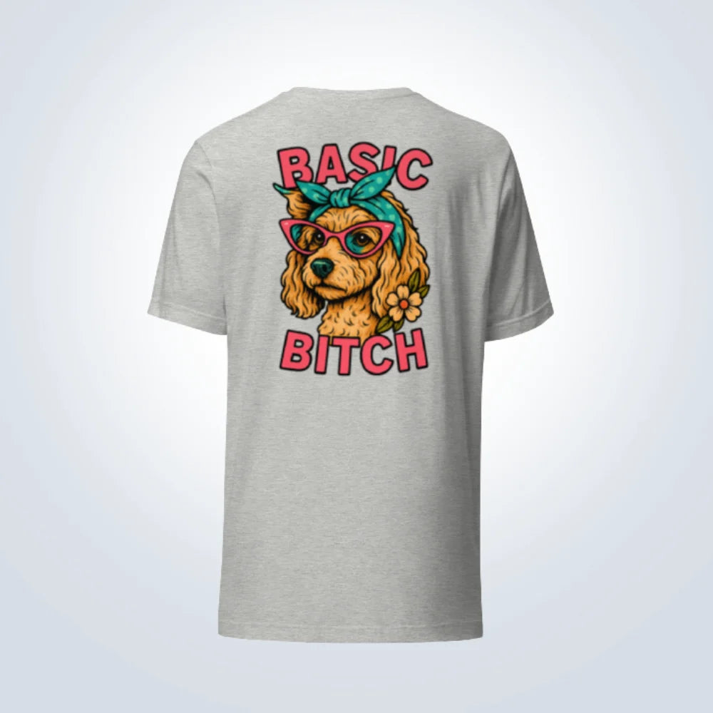 Basic Bitch Spoodle T-Shirt – Grey – Back View