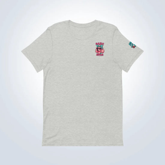 Basic Bitch Poodle T-Shirt – Grey – Front Flat lay