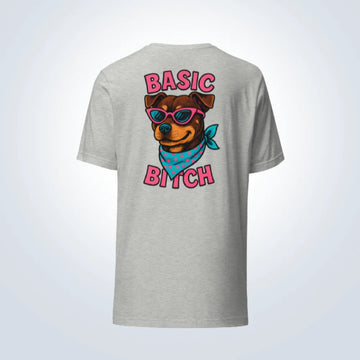 Basic Bitch Staffy T-Shirt – Grey – Back View