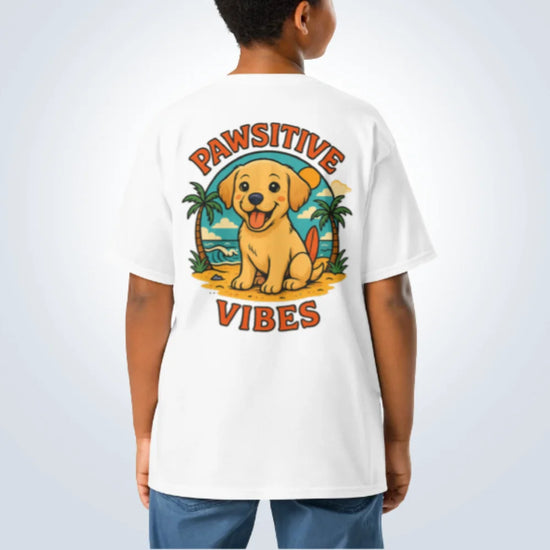 Pawsitive Vibes Labrador T-Shirt – White – Back View