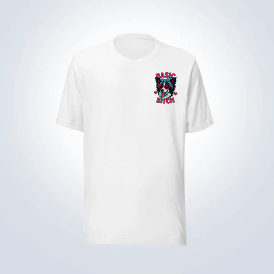Basic Bitch Border Collie T-Shirt – White – Front View