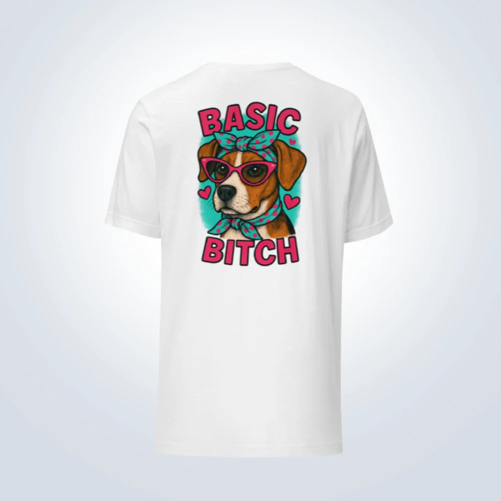 Basic Bitch Beagle T-Shirt – White – Back View