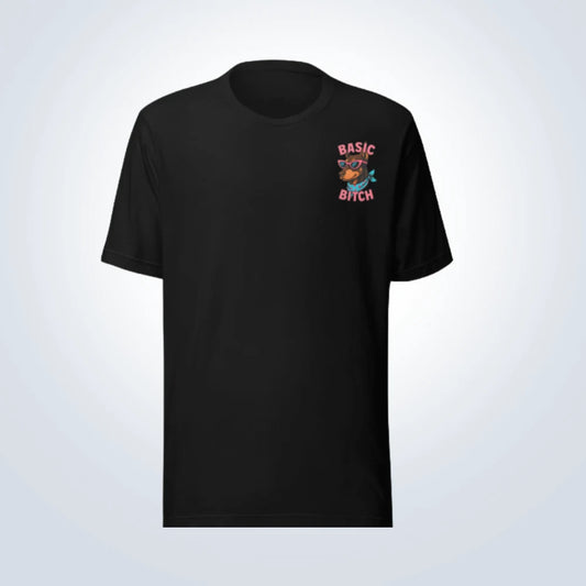 Basic Bitch Doberman T-Shirt – Black – Front View
