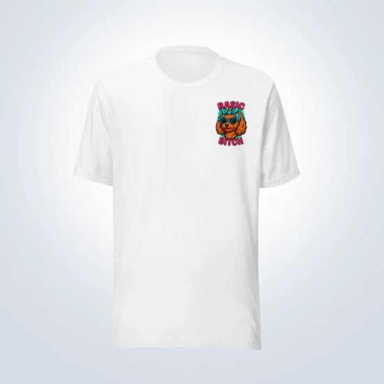 Basic Bitch Cavoodle T-Shirt – White – Front View