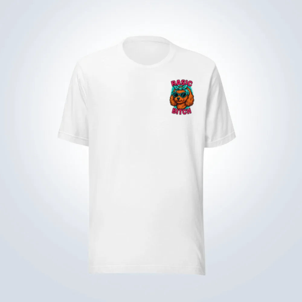 Basic Bitch Cavoodle T-Shirt – White – Front View