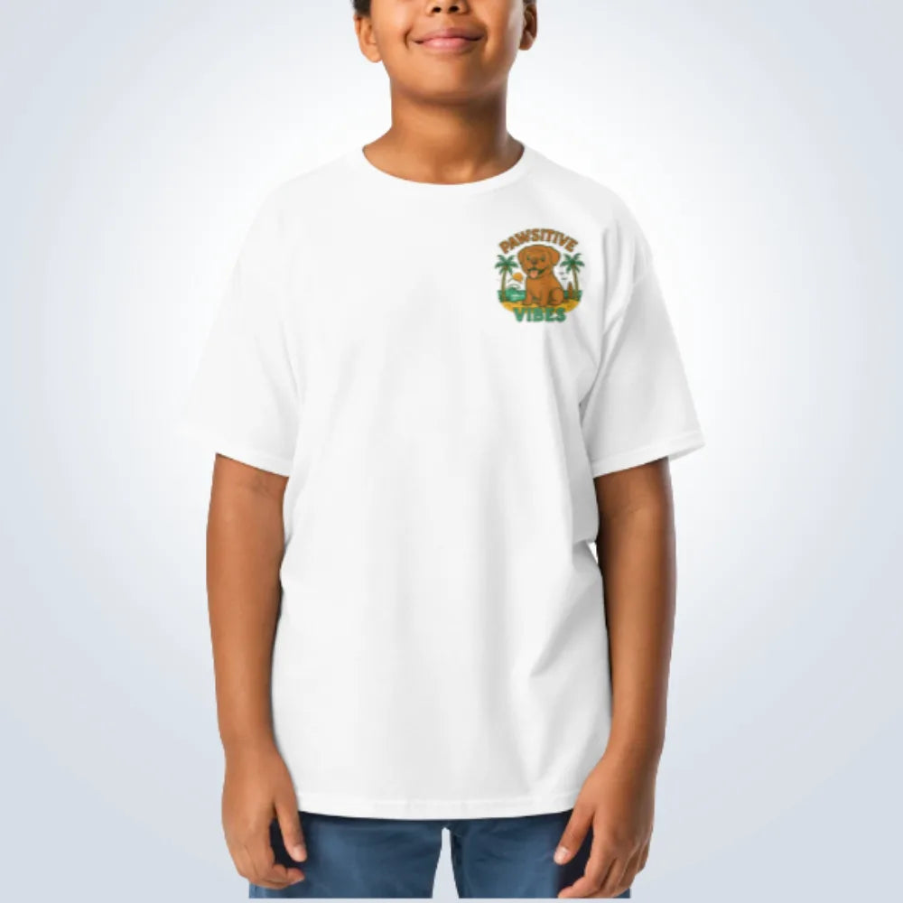 Pawsitive Vibes Dogue de Bordeaux T-Shirt – White – Front View