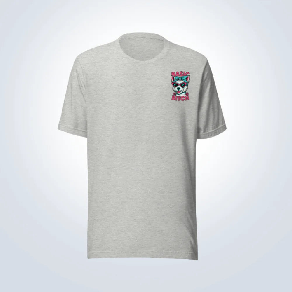 Basic Bitch West Highland Terrier T-Shirt – Grey – Front View