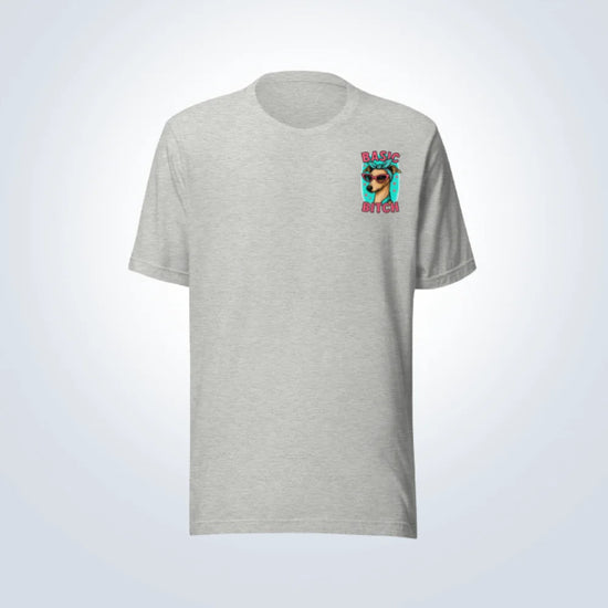 Basic Bitch Italian Greyhound T-Shirt – Grey – Front View