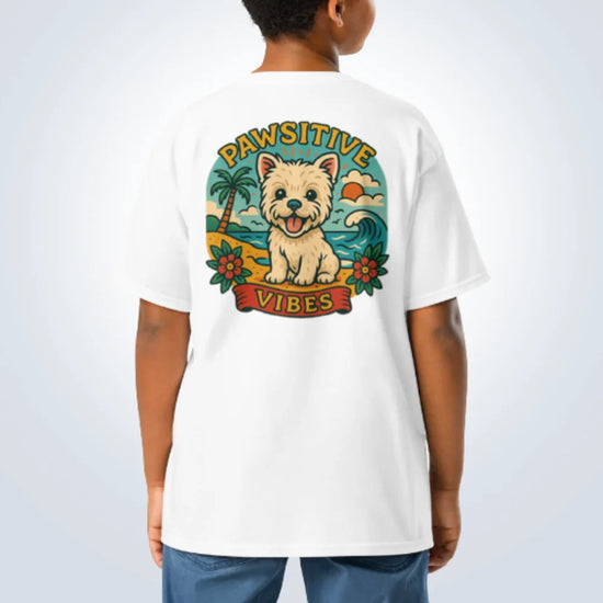 Pawsitive Vibes West Highland Terrier T-Shirt – White – Back View