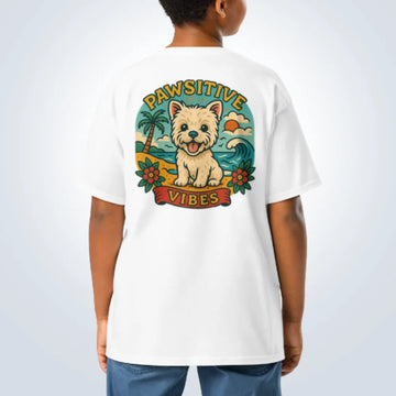 Pawsitive Vibes West Highland Terrier T-Shirt – White – Back View