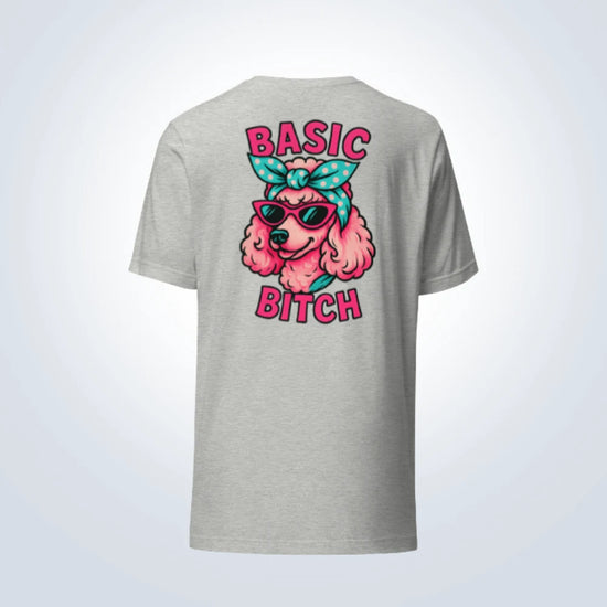 Basic Bitch Poodle T-Shirt – Grey – Back View