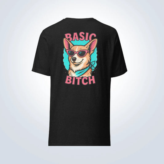 Basic Bitch Corgi T-Shirt – Black – Back View