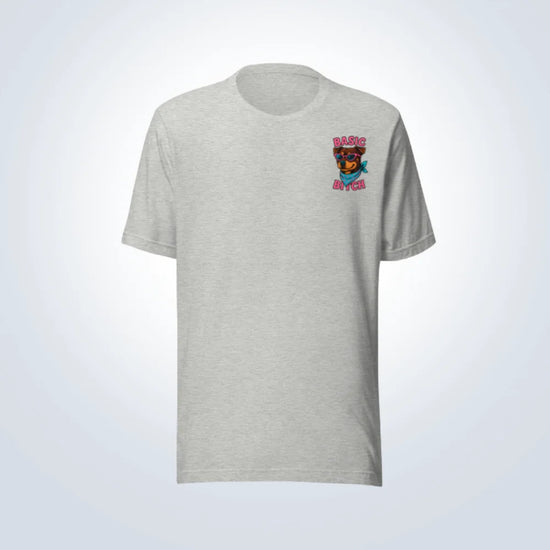 Basic Bitch Staffy T-Shirt – Grey – Front View