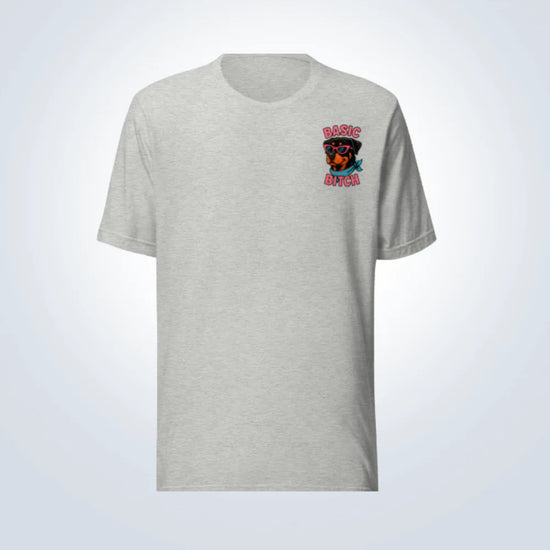 Basic Bitch Rottweiler T-Shirt – Grey – Front View
