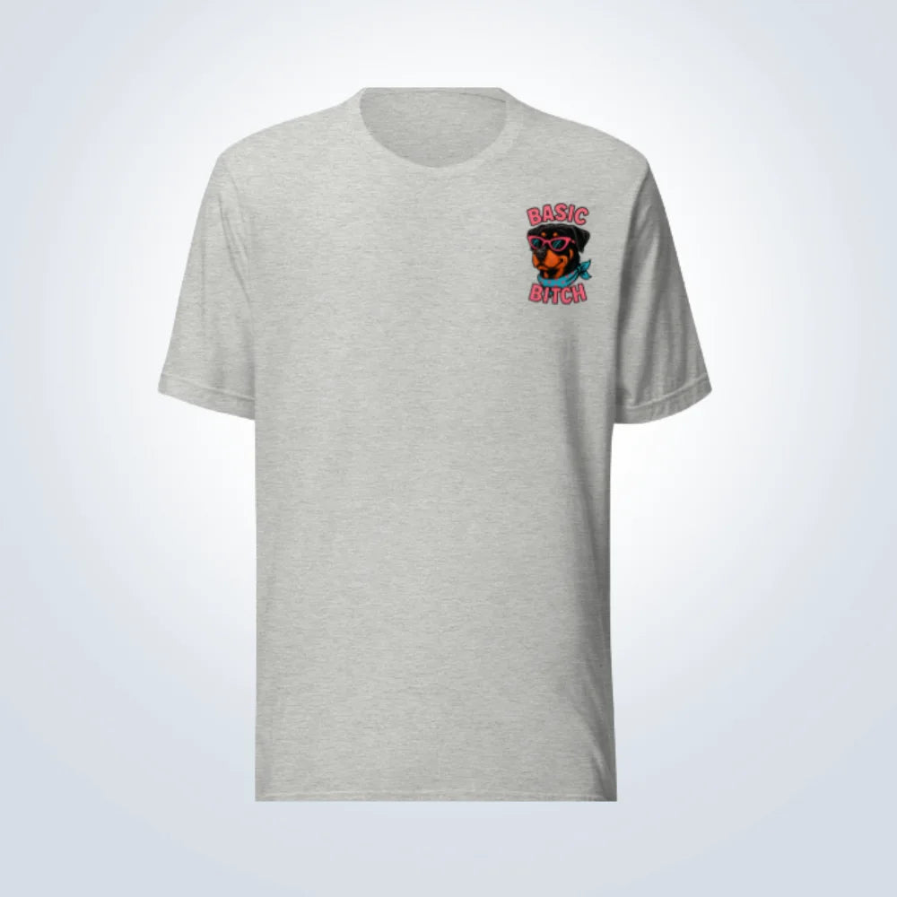 Basic Bitch Rottweiler T-Shirt – Grey – Front View
