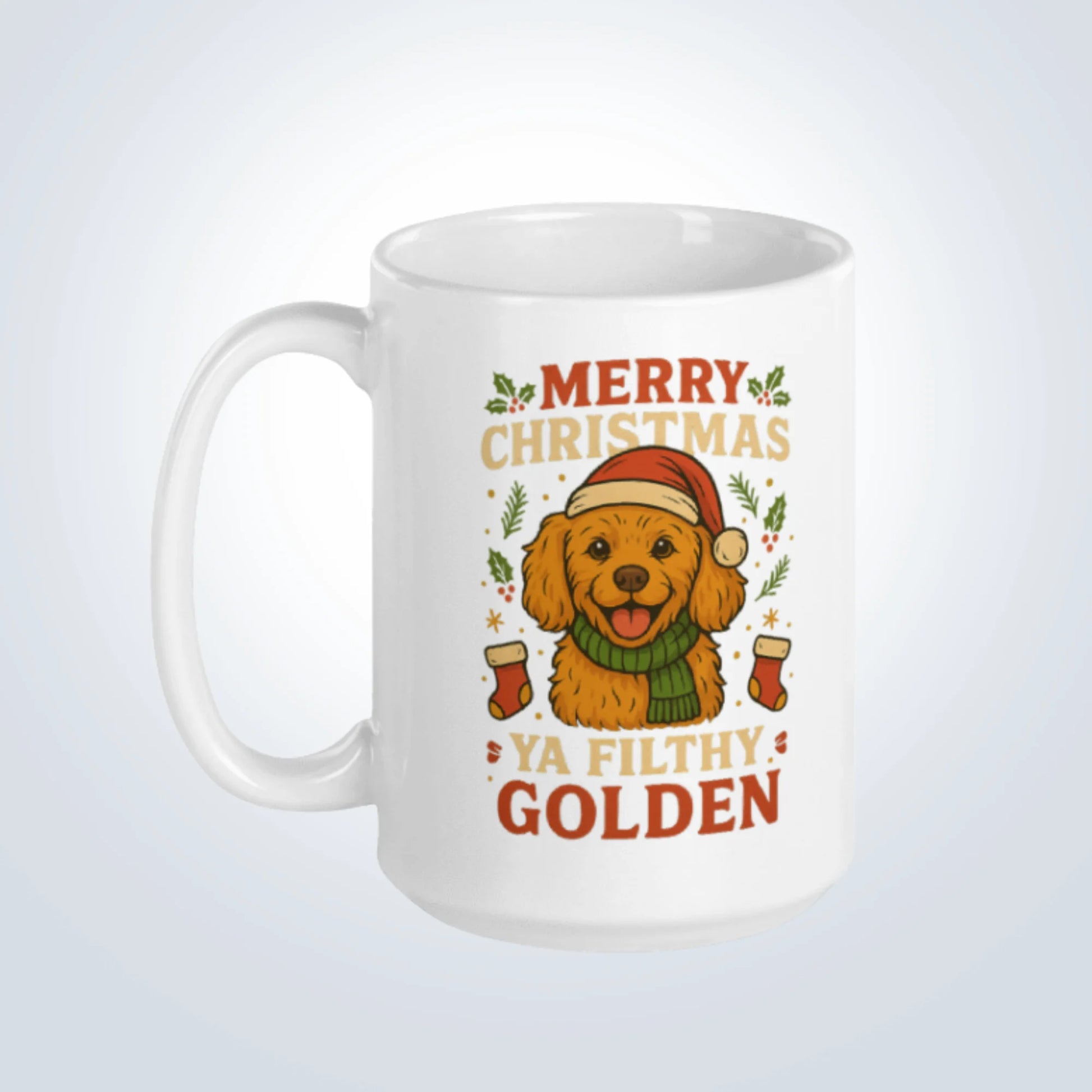 Golden Retriever Merry Christmas Design