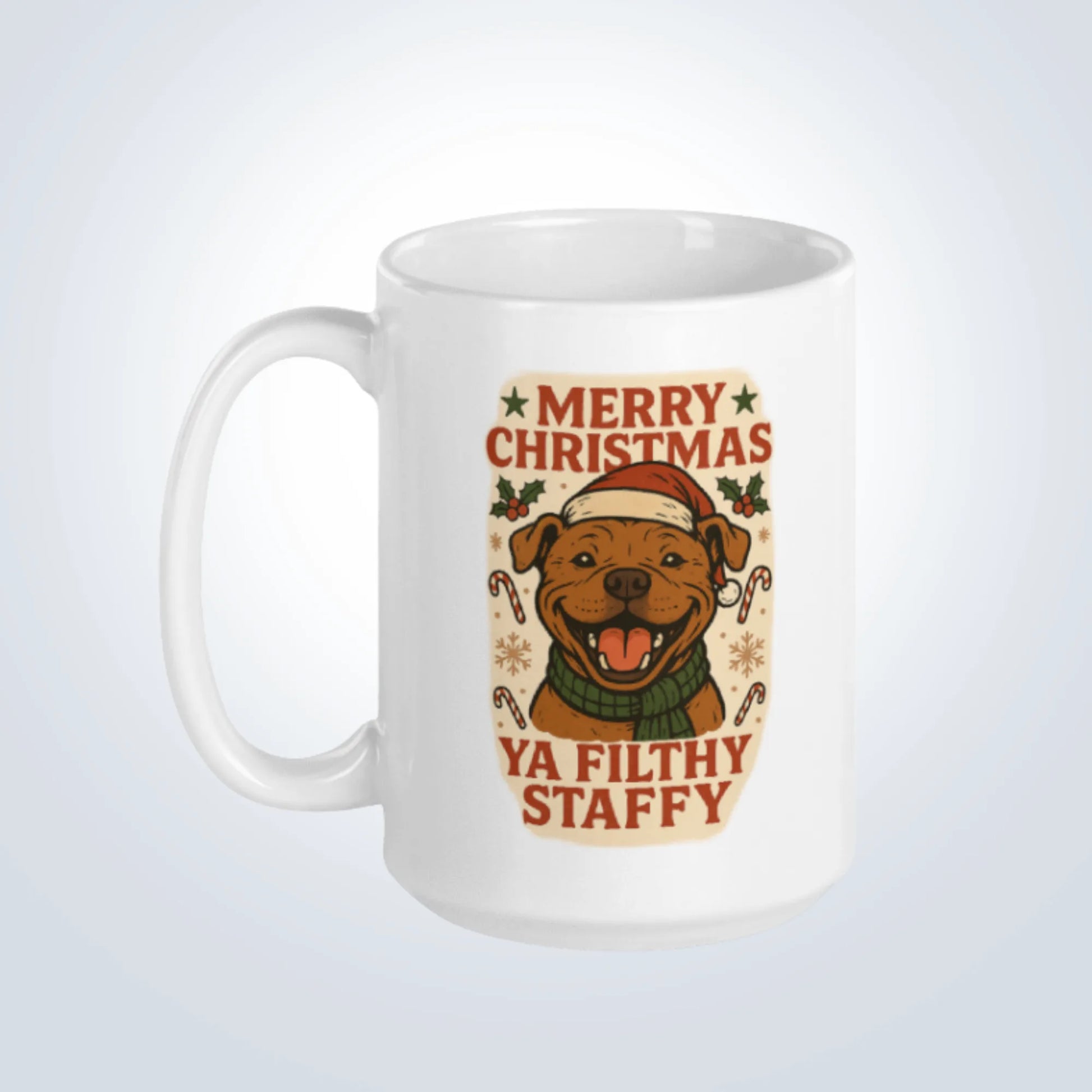Staffy Merry Christmas Design
