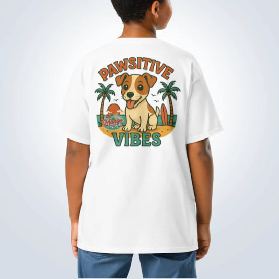 Pawsitive Vibes Jack Russell T-Shirt – White – Back View