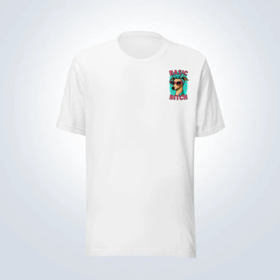 Basic Bitch Italian Greyhound T-Shirt – White – Front View