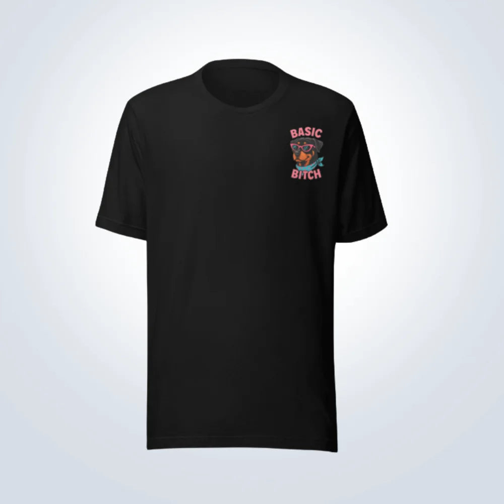 Basic Bitch Rottweiler T-Shirt – Black – Front View
