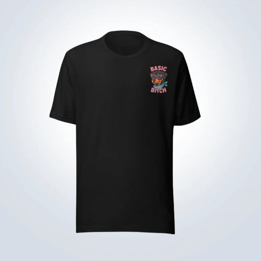Basic Bitch Rottweiler T-Shirt – Black – Front View