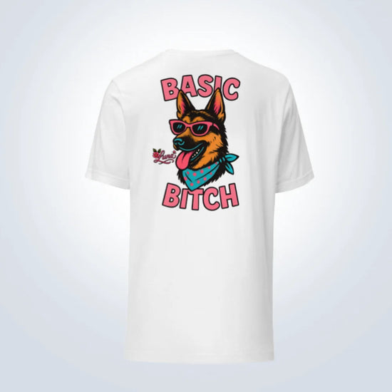 Basic Bitch German Shepherd T-Shirt – White – Back View
