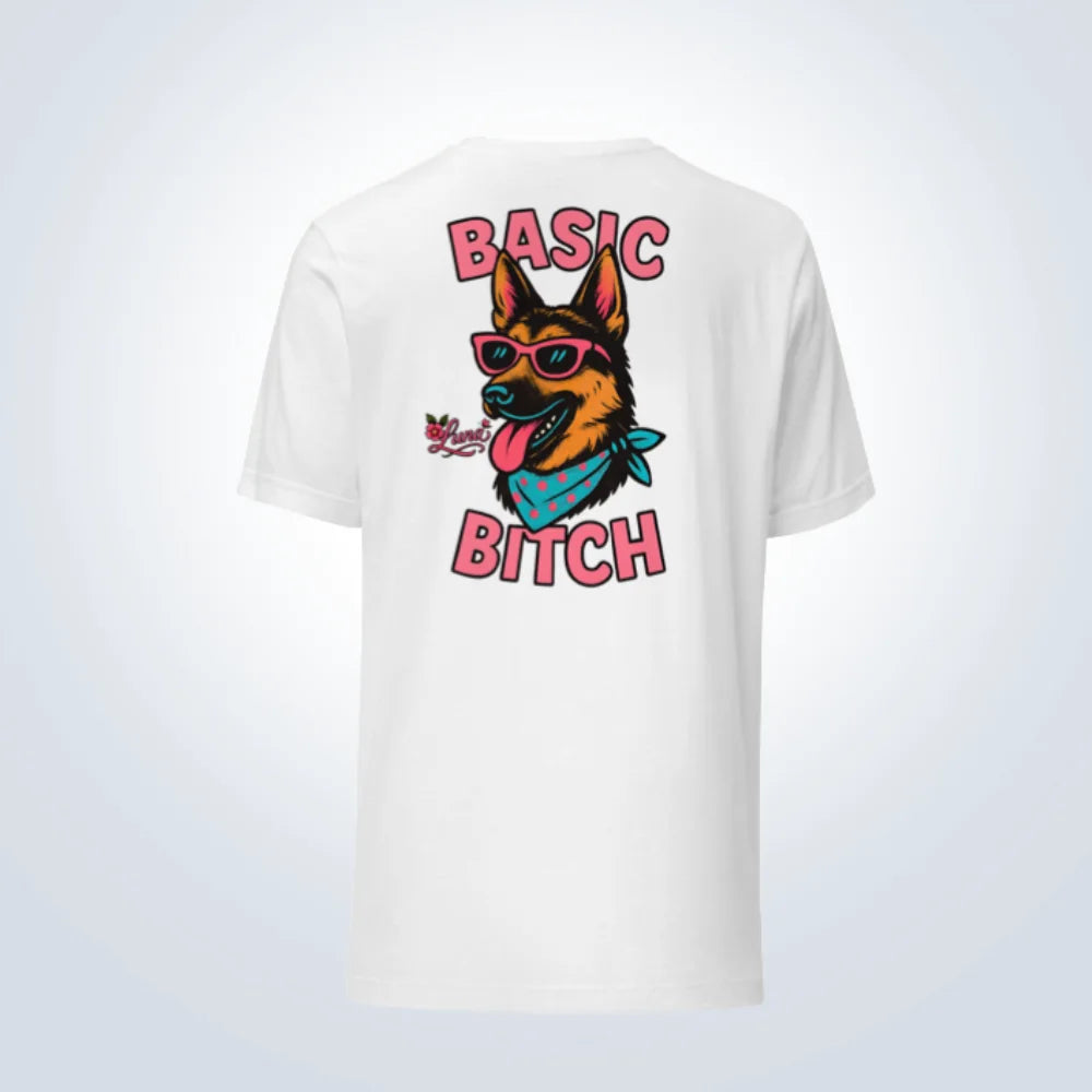 Basic Bitch German Shepherd T-Shirt – White – Back View