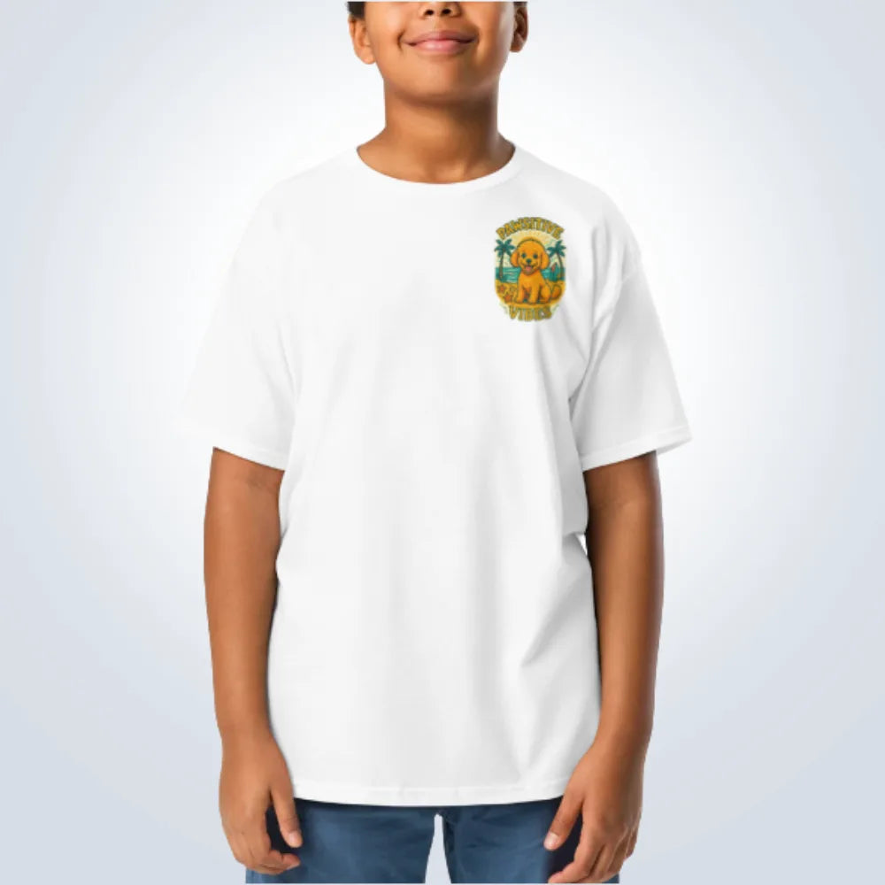 Pawsitive Vibes Poodle T-Shirt – White – Front View