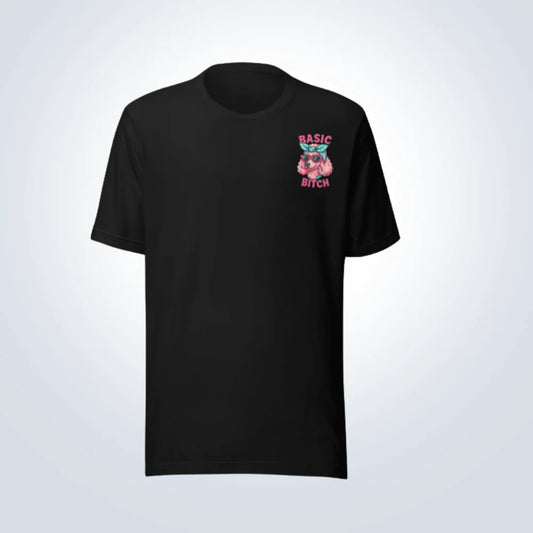 Basic Bitch Poodle T-Shirt – Black – Front View