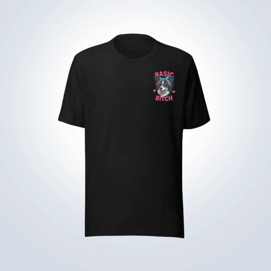 Basic Bitch Border Collie T-Shirt – Black – Front View