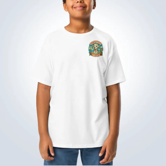 Pawsitive Vibes Dalmatian T-Shirt – White – Front View
