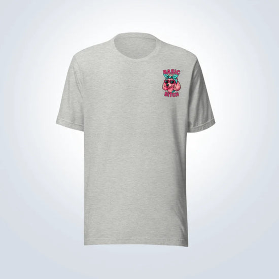 Basic Bitch Poodle T-Shirt – Grey – Front View