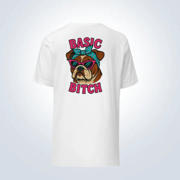 Basic Bitch Bulldog T-Shirt – White – Back View