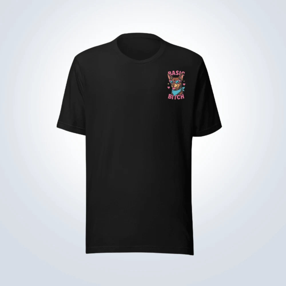 Basic Bitch Kelpie T-Shirt – Black – Front View