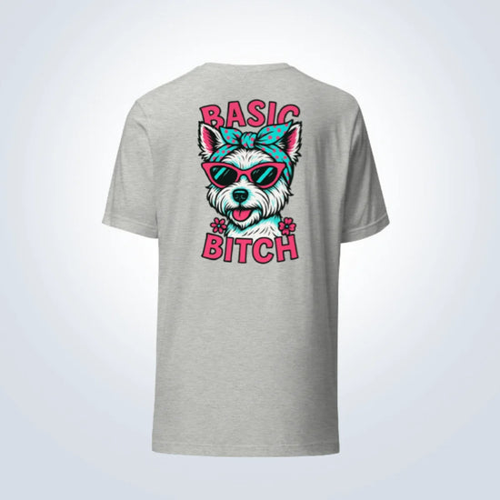 Basic Bitch West Highland Terrier T-Shirt – Grey – Back View