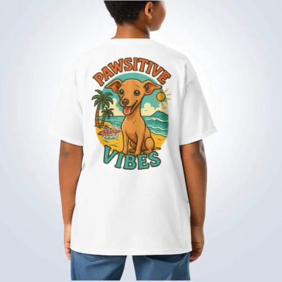 Pawsitive Vibes Italian Greyhound T-Shirt – White – Back View