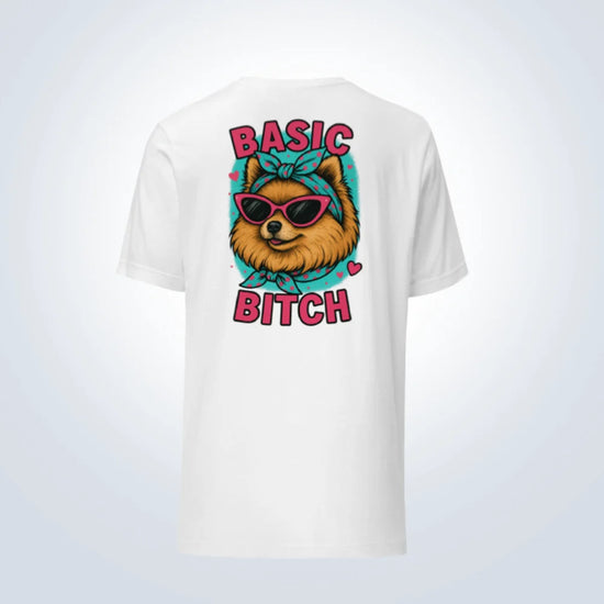 Basic Bitch Pomeranian T-Shirt – White – Back View