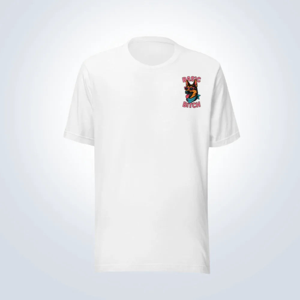 Basic Bitch German Shepherd T-Shirt – White – Front View