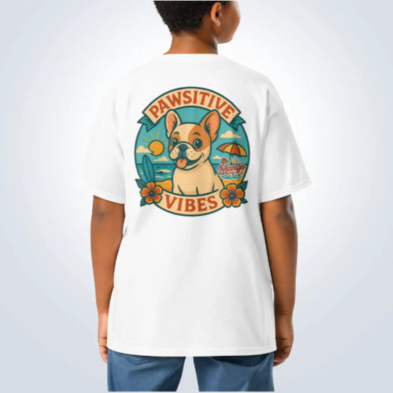 Pawsitive Vibes French Bulldog T-Shirt – White – Back View