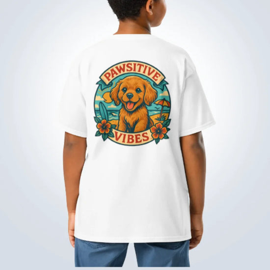 Pawsitive Vibes Cocker Spaniel T-Shirt – White – Back View
