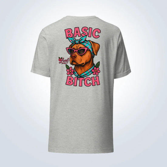 Basic Bitch Dogue de Bordeaux Personalised T-Shirt – Grey – Back View