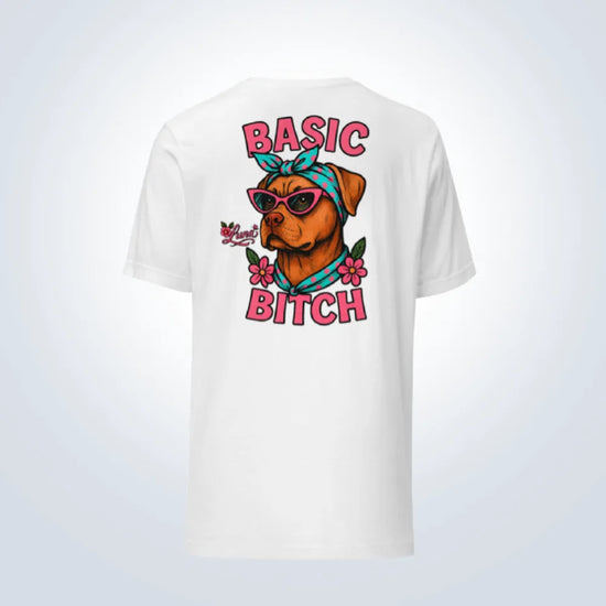 Basic Bitch Dogue de Bordeaux Personalised T-Shirt – White – Back View