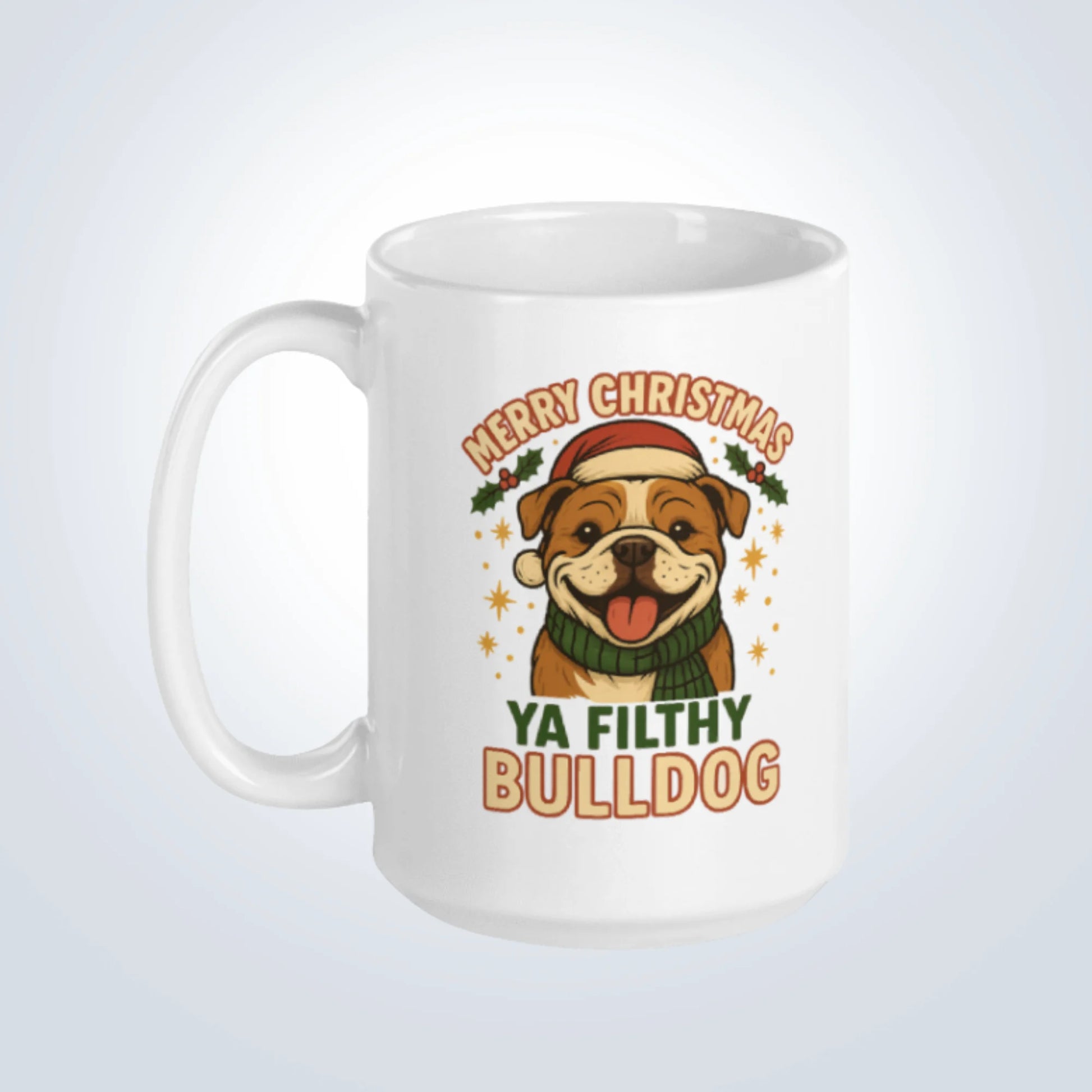 Bulldog Merry Christmas Design